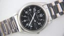 Seiko 7N42-8070 quartz watch, black dial, stainless steel bracelet, 1990s men's dress watch photo 2