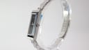Gucci 127.5 ladies quartz watch with rectangular stainless steel case, black dial, diamond markers, and steel bracelet photo 3