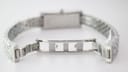 Gucci 127.5 ladies quartz watch with rectangular stainless steel case, black dial, diamond markers, and steel bracelet photo 5