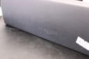 Close-up of the embossed 'Longines' logo on the exterior of the original blue Longines presentation box.