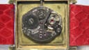 Vintage Raymond Weil Genève 651 ladies manual wind watch, gold rectangular case, red snakeskin strap photo 8
