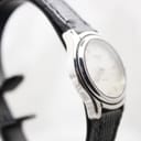 Black lizard-texture leather watch strap and buckle