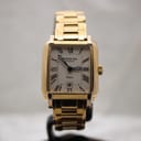 Front face of Raymond Weil Saxo 9910 watch, white Roman numeral dial.
