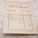 Paper document from a jewellery and watch shop with handwritten details