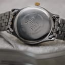 Close-up of the stainless steel case back of the Tissot PR 50, engraved with 'Swiss Pack', 'Water Resistant 50M', 'Sapphire Crystal', and model reference J134/234K.