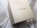 The outer cream-coloured Burberry box, with the brand name printed on the front.