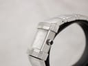 Side view of the Burberry BU4500 watch, focusing on the rectangular case profile and the black cabochon crown.