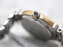 Two-tone bracelet strap detail of Tissot G327 showing gold and steel link construction