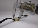 Digital caliper measuring the case diameter of the Tissot Stylist watch, displaying 20.66mm.