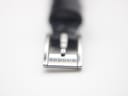 Close-up of the stainless steel buckle, clearly showing the "GUCCI" engraving.