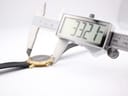 Digital caliper measuring the case diameter of the watch at 33.21mm, confirming its exact size.