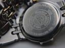 Close-up of the watch's stainless steel case back, engraved with 'Maurice Lacroix', 'Swiss Made', 'Sapphire Crystal', '10 Bar Water Resistant', and reference number 59725.