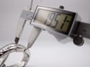 Digital caliper measuring the case width of the Maurice Lacroix watch, displaying 19.51mm.