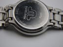 Close-up of the watch's stainless steel case back, showing engravings for "Maurice Lacroix", "Swiss Made", "Water Resistant", "Sapphire Crystal", "75416", and "35754".