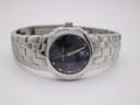 Front three-quarter view of the Maurice Lacroix watch, showcasing the sleek profile and integrated bracelet.