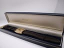 Roamer Superking watch resting inside a blue H. Samuel presentation box with gold lettering.