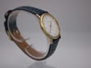 Left side view of the Certina watch on a clear display stand, highlighting the watch's profile.