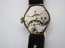 Close-up view of the exposed 17-jewel Swiss mechanical hand-wind movement inside the Bifora watch.