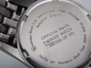 Close-up of the watch case back, showing engravings for "Official Swiss Railways Watch SBB CFF FFS", "Stainless Steel", "Sapphire Crystal", and "10 ATM Water Resistant".