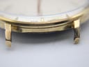 Close-up of the watch case side, revealing the 'Plaqué G20' engraving indicating 20 micron gold plating.