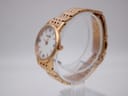 Side angle view of the Bulova 97P106, highlighting the rose gold tone case and crown with the Bulova logo.