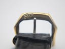 Close-up of the gold-tone buckle, clearly displaying the engraved 'RW' logo.