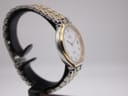 Another side profile view of the Rotary 3705 watch on a stand, highlighting the two-tone bracelet and case design.