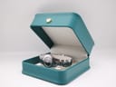 The Tissot T-Trend watch resting inside a non-original green presentation box.