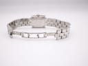 Close-up of the stainless steel butterfly deployant clasp, showing Tissot engraving and "2/00" production code.